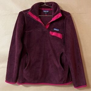 Patagonia | Re-Tool Snap-T Pullover Sweatshirt Fleece Maroon Pink Size XS